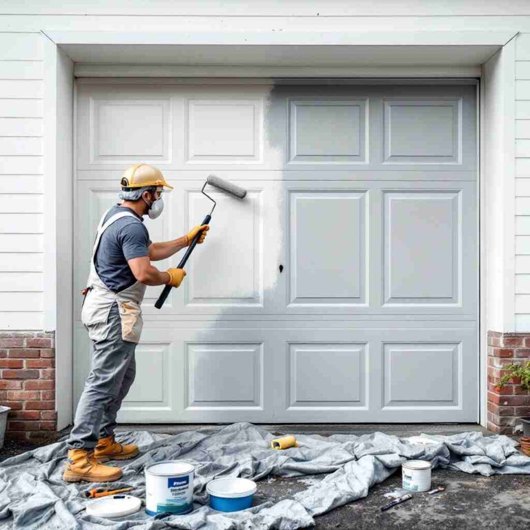 how to paint house garage door metal