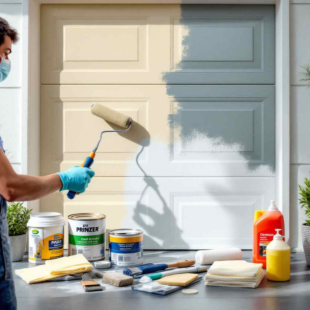 how to paint house garage door metal