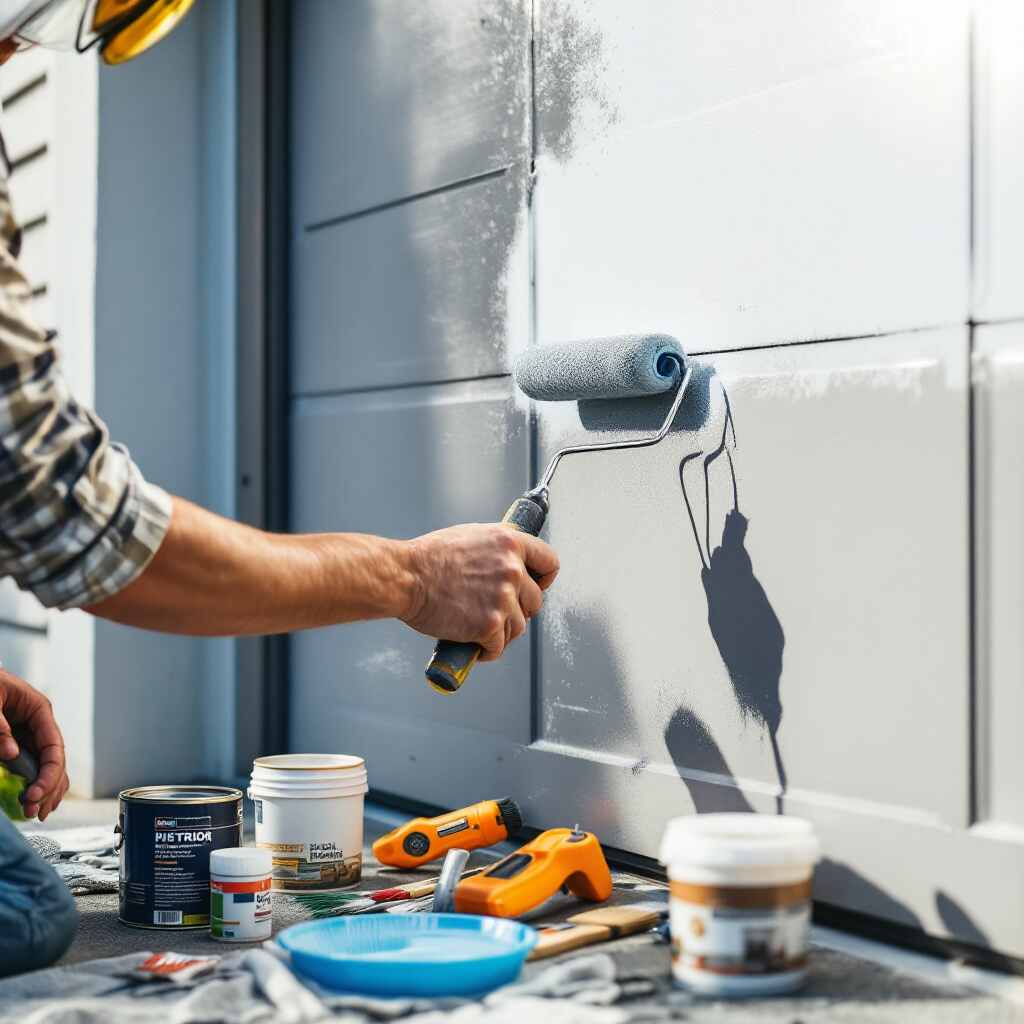 how to paint house garage door metal