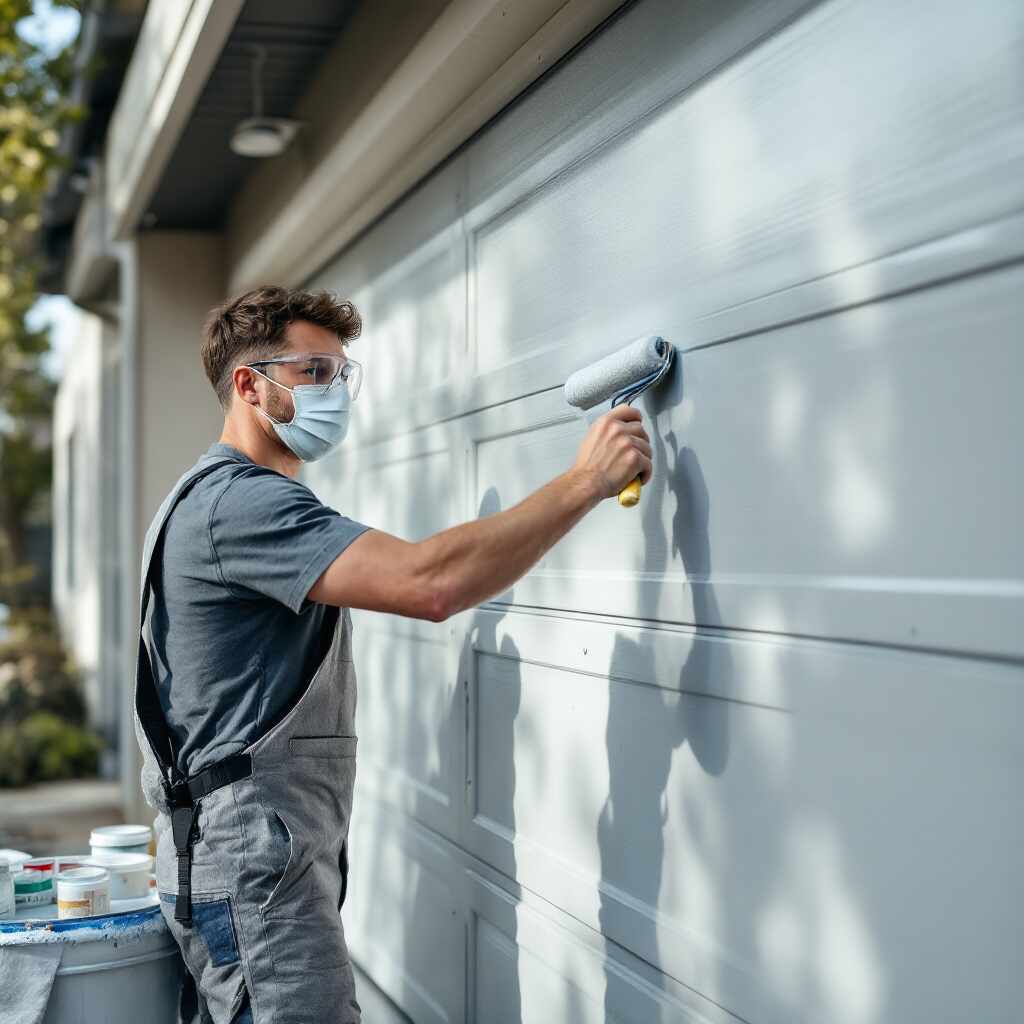 how to paint house garage door metal
