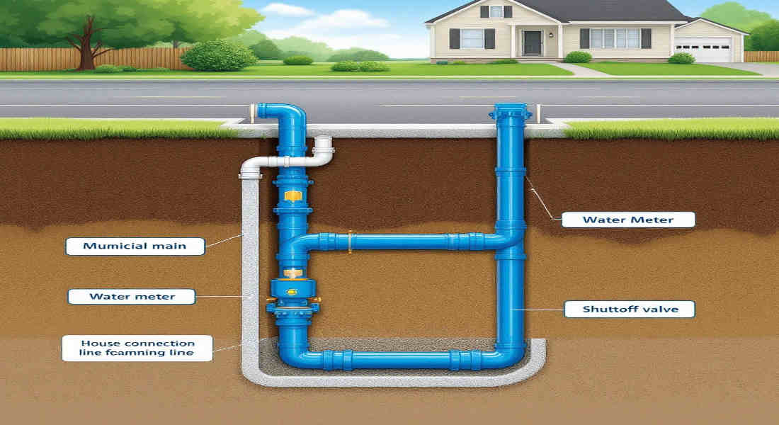 who is responsible for water line from street to house