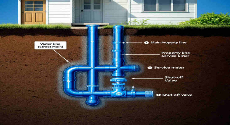 who is responsible for water line from street to house