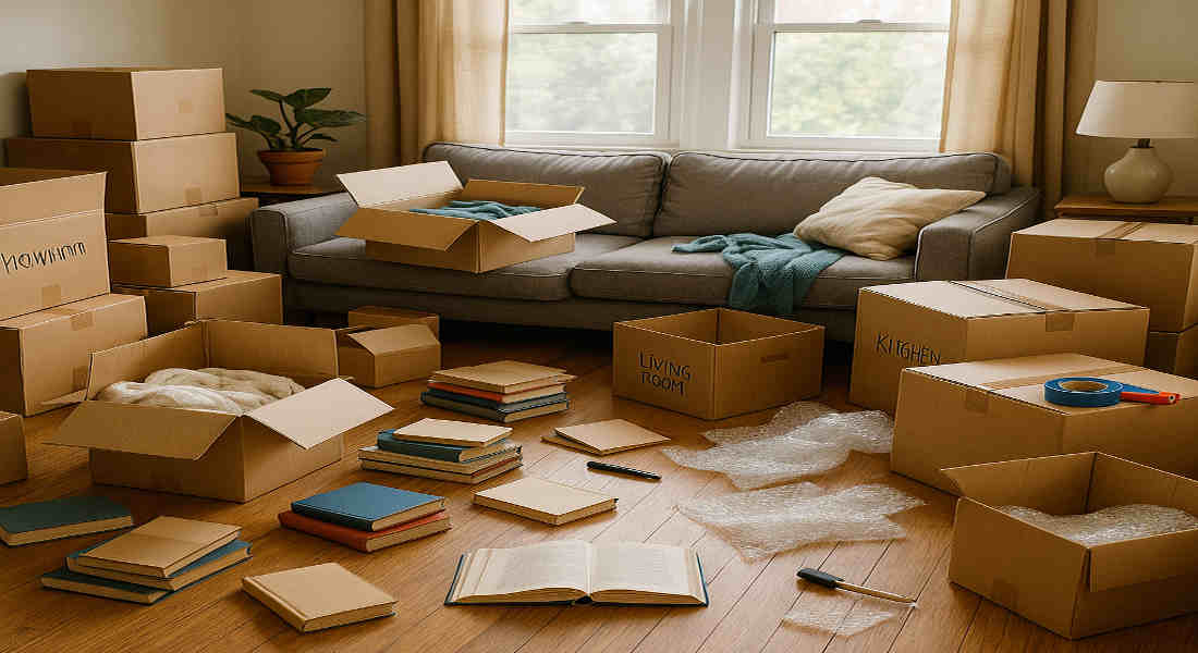 how to pack a messy house to move