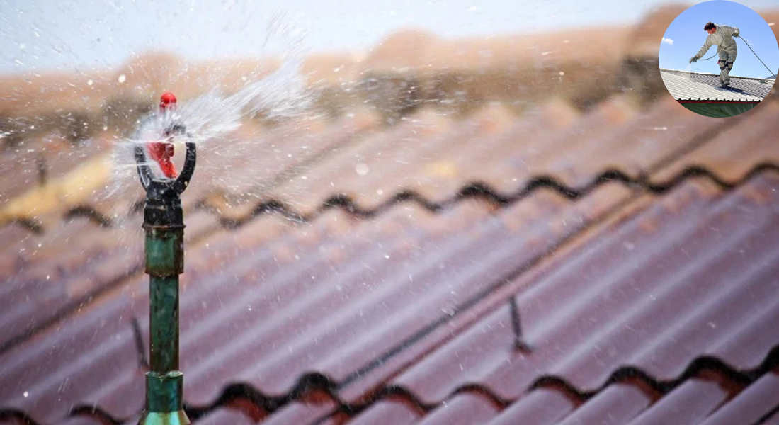 does spraying your roof with water cool your house