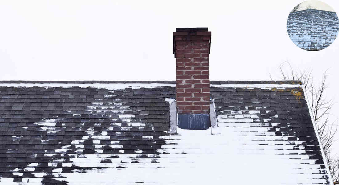 does snow on the roof mean good insulation house