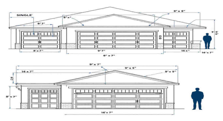 width of a standard home garage door