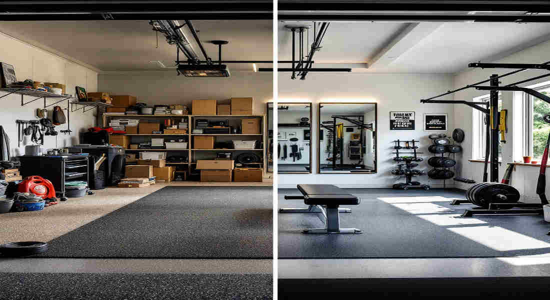 how to turn a house garage into a gym