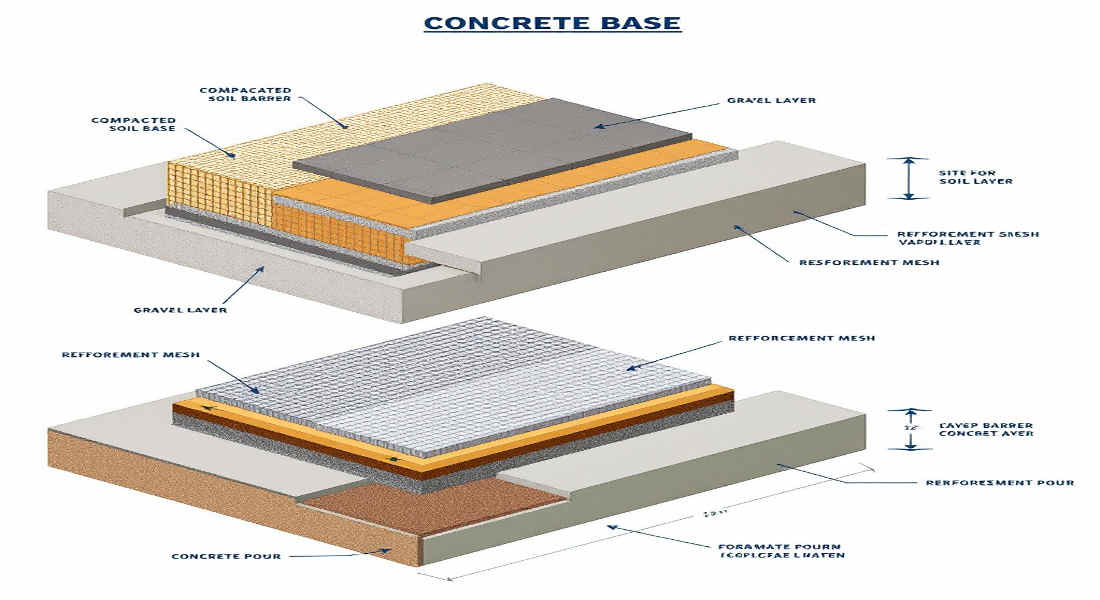 how to lay a concrete base for a home garage