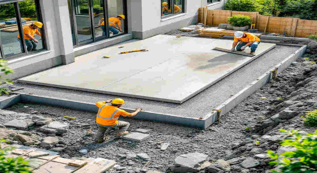 how to lay a concrete base for a home garage