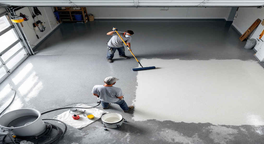 how to seal a concrete home garage floor