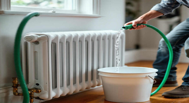 how to flush a house radiator with a garden hose