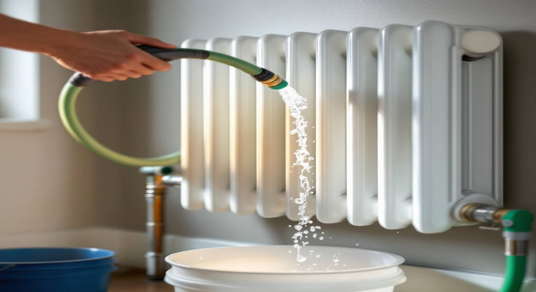 how to flush a house radiator with a garden hose