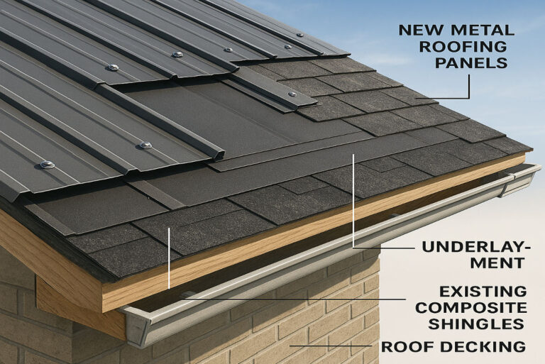 can you install house metal roof over composite