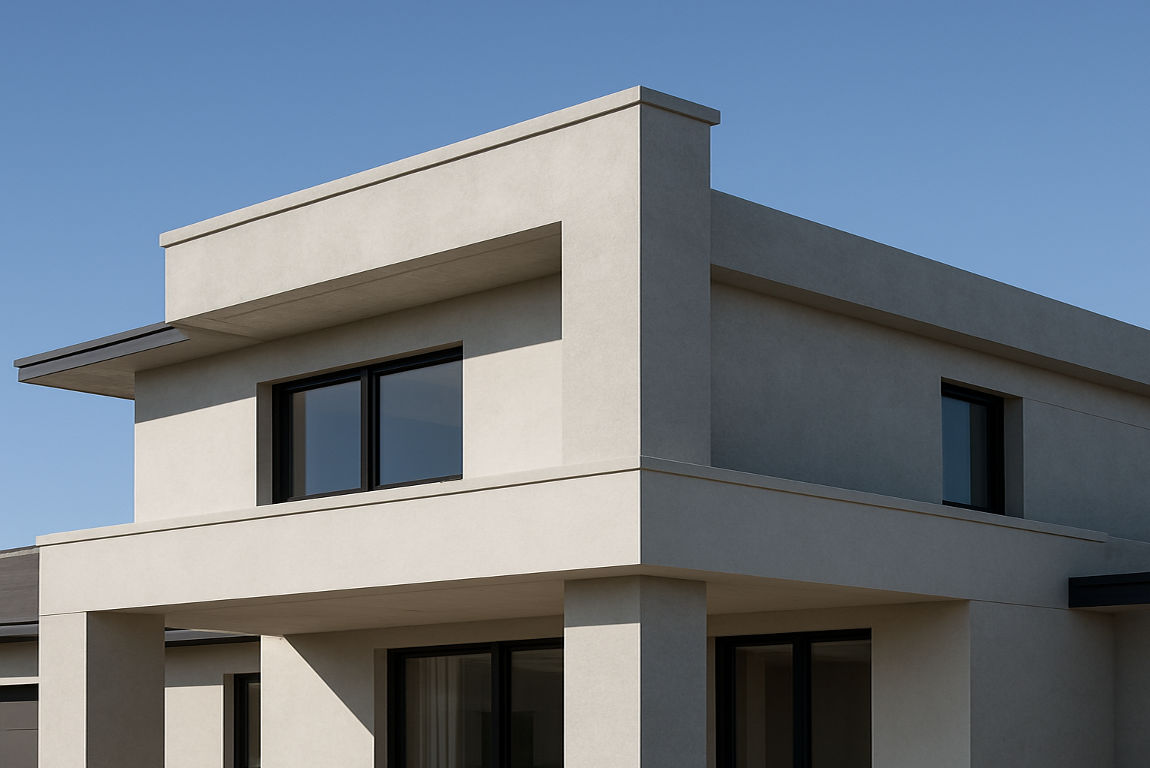 a roof house and a parapet wall