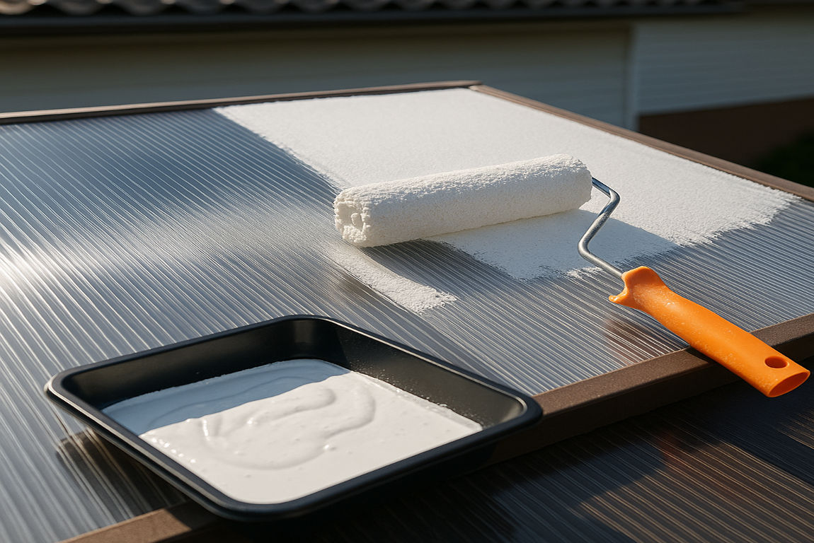 can clear polycarbonate plastic house roof panel be painted