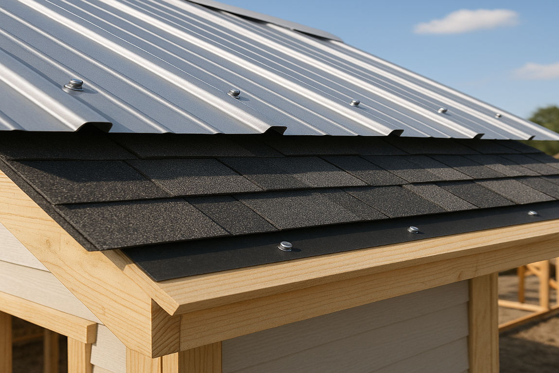 can you install house metal roof over composite