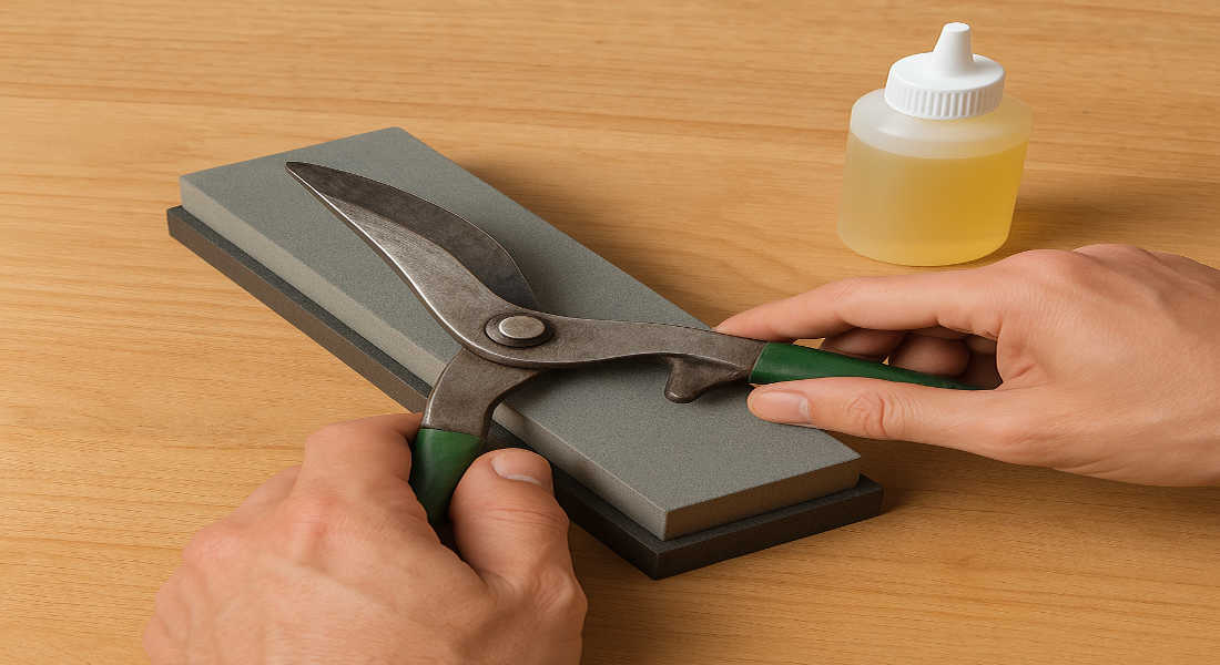 how to sharpen house garden shears without a file