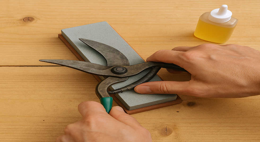 how to sharpen house garden shears without a file