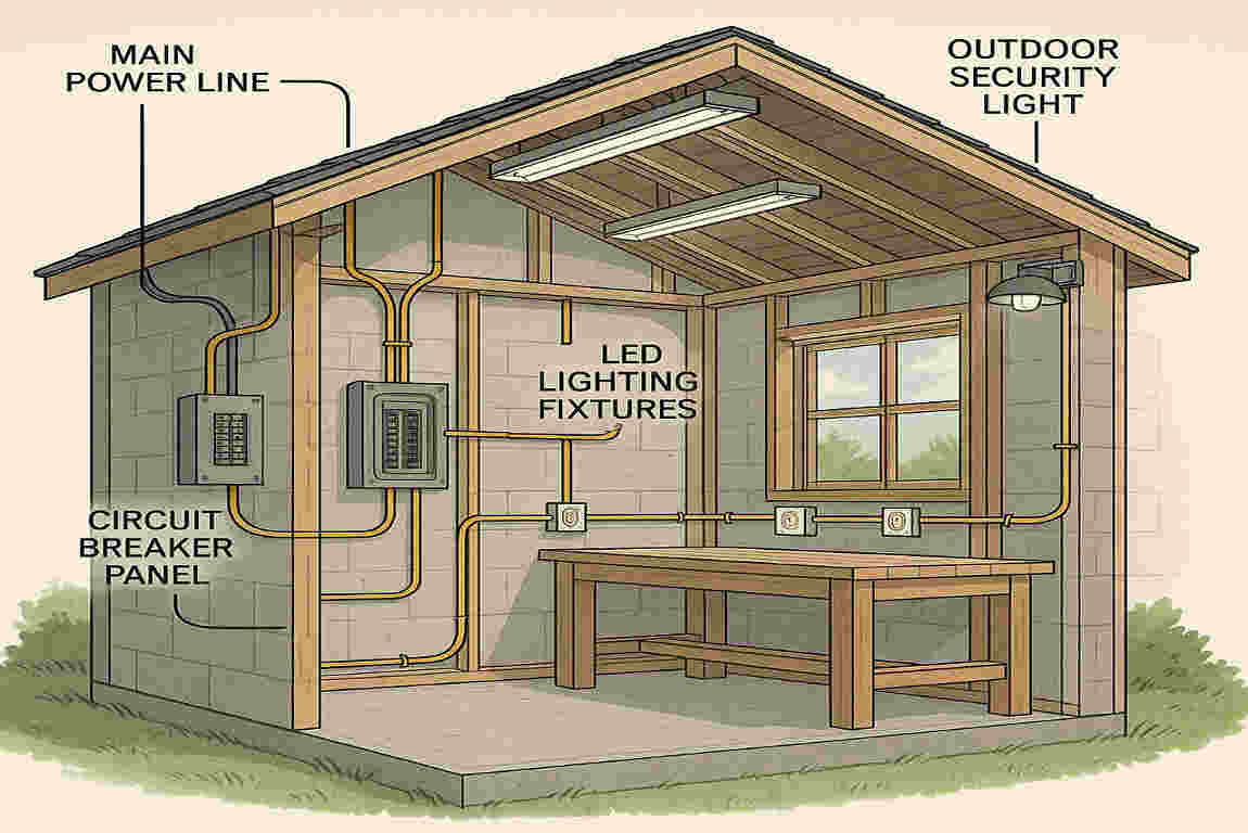 how to wire a home garden shed