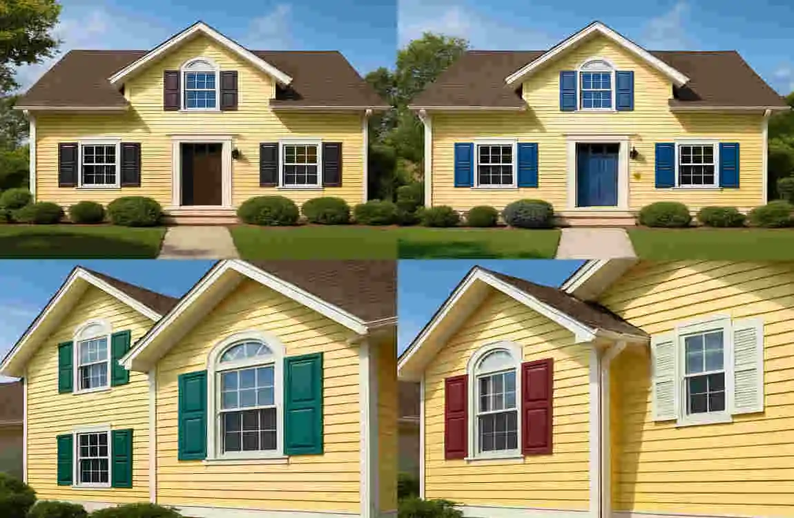 Stunning Shutter Colors for Your Yellow and Brown Home
