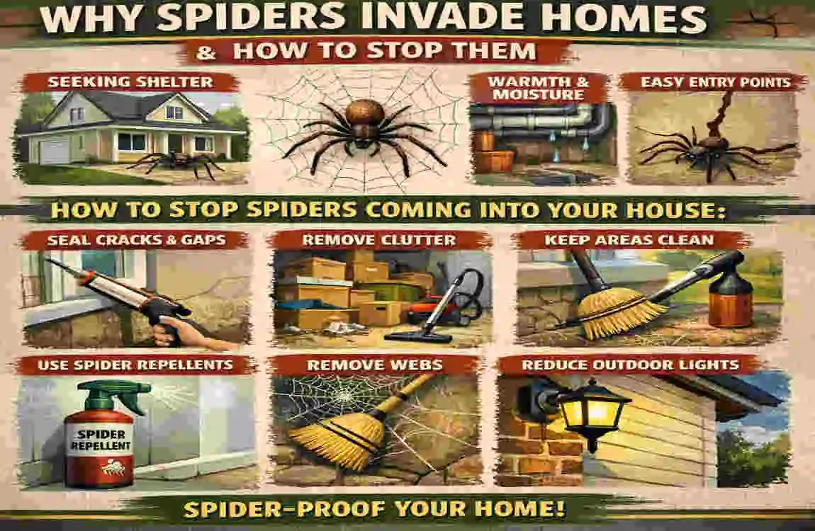 how to stop spiders coming into house