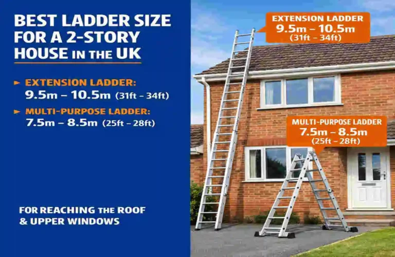 what size ladder do i need for a 2 story house uk