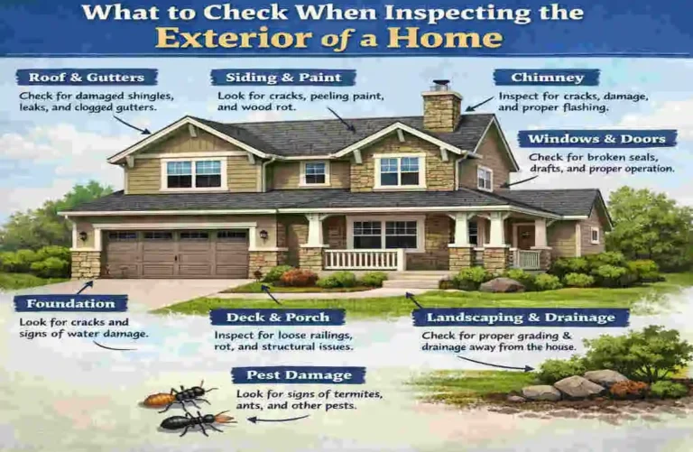 when inspecting the exterior of a home
