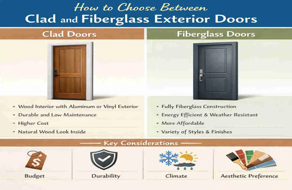 which is more expensive clad doors or fiberglass exterior doors