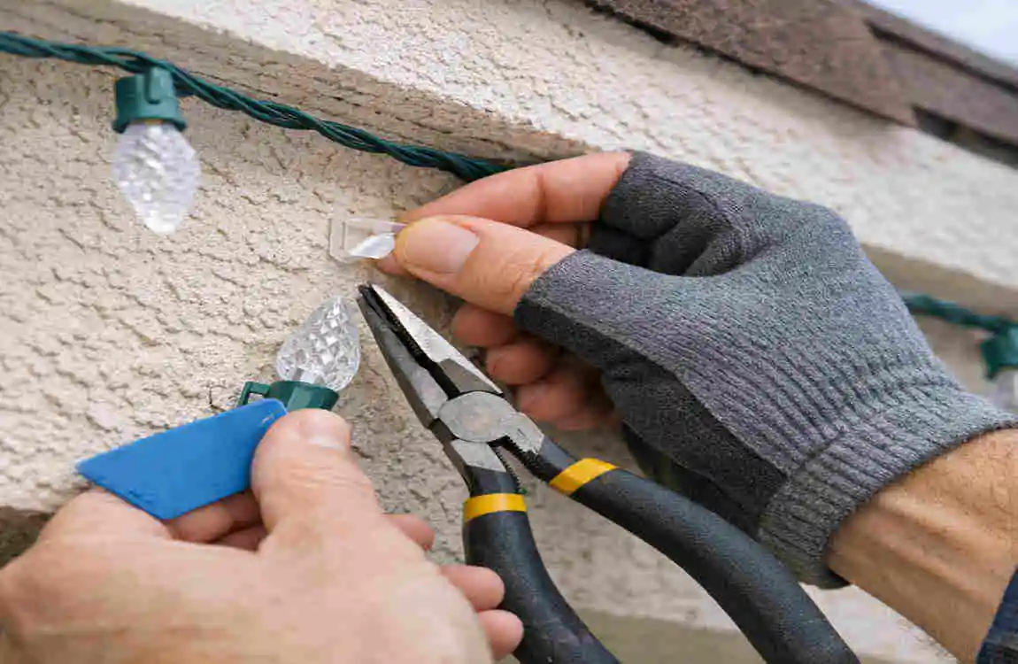 how to hang christmas lights on stucco exterior
