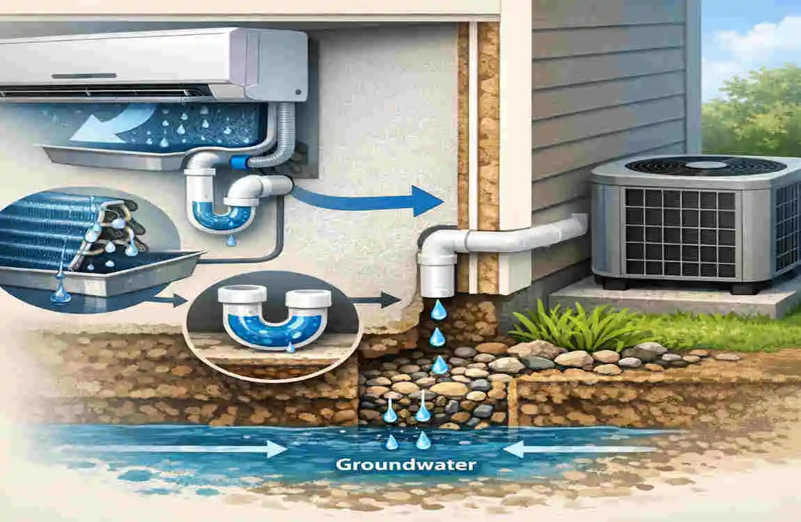 should my exterior ac drain pipe be dripping water