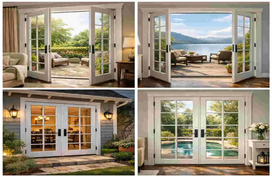 white double french doors exterior