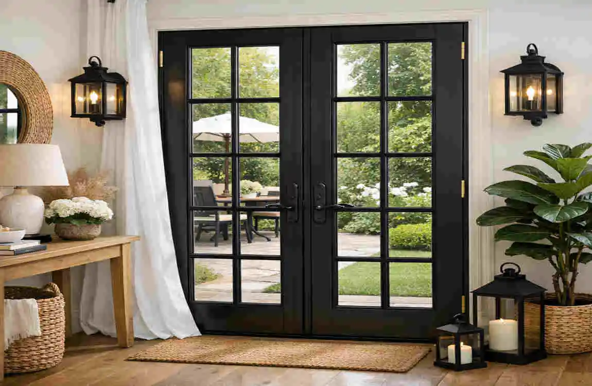 Black Double French Doors
