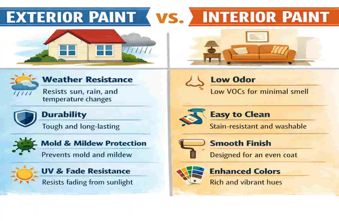 can use exterior paint inside