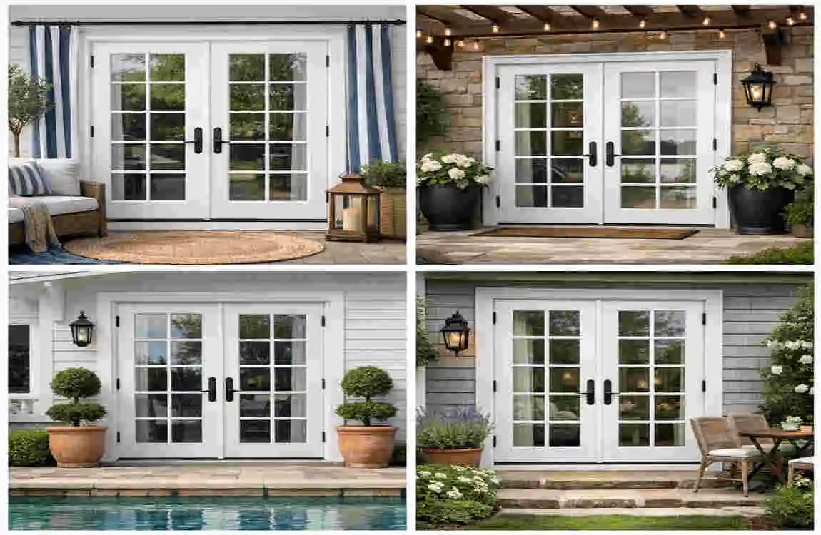 white double french doors exterior
