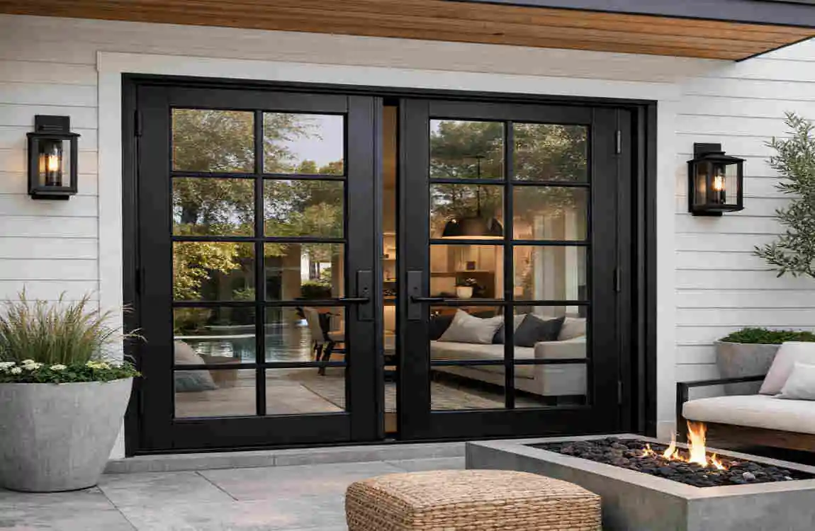 Black Double French Doors
